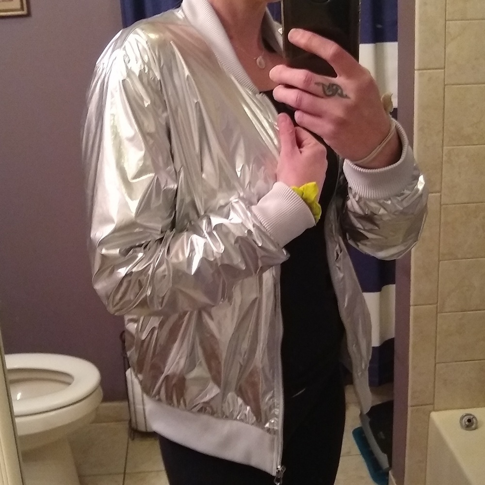 NWT Victoria secret Sport silver bomber